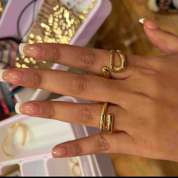 2 Yellow Gold Ring Set Copper Fashion Jewelry - Picture 10 of 12